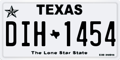 TX license plate DIH1454