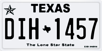 TX license plate DIH1457