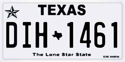 TX license plate DIH1461