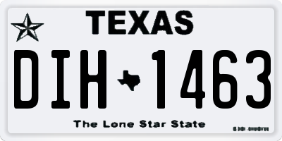 TX license plate DIH1463
