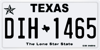 TX license plate DIH1465