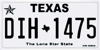 TX license plate DIH1475