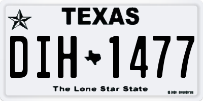 TX license plate DIH1477