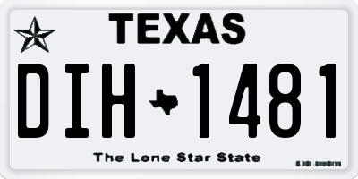 TX license plate DIH1481