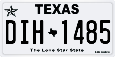 TX license plate DIH1485