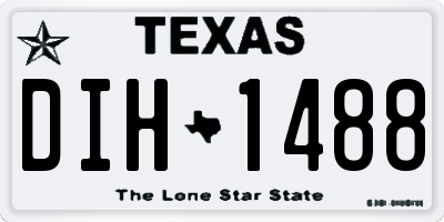 TX license plate DIH1488