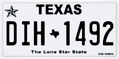 TX license plate DIH1492