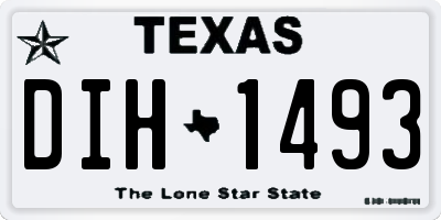 TX license plate DIH1493