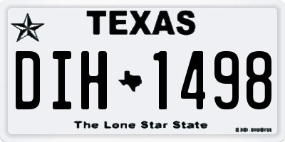 TX license plate DIH1498