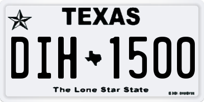 TX license plate DIH1500