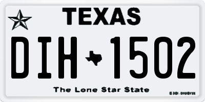 TX license plate DIH1502