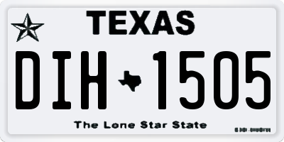 TX license plate DIH1505