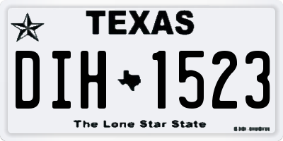 TX license plate DIH1523