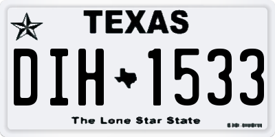 TX license plate DIH1533