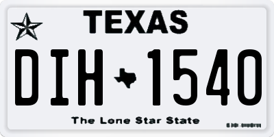 TX license plate DIH1540
