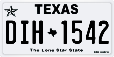 TX license plate DIH1542