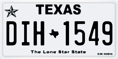 TX license plate DIH1549
