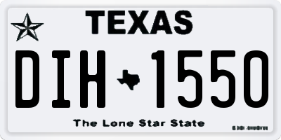 TX license plate DIH1550