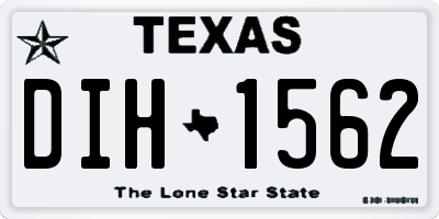 TX license plate DIH1562