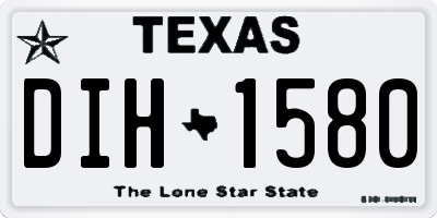 TX license plate DIH1580