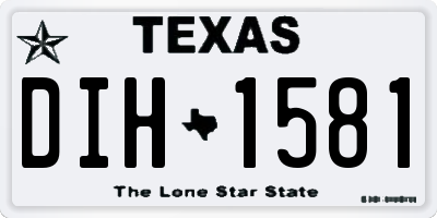 TX license plate DIH1581