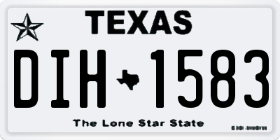 TX license plate DIH1583
