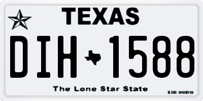 TX license plate DIH1588