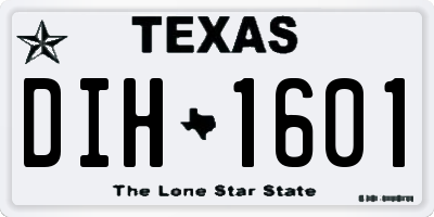 TX license plate DIH1601