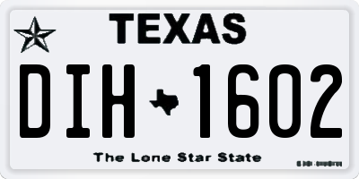 TX license plate DIH1602