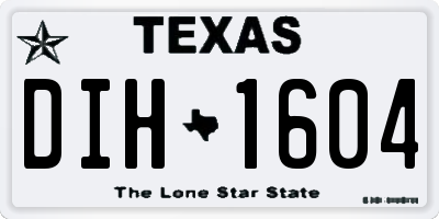 TX license plate DIH1604