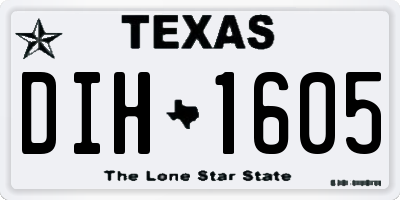 TX license plate DIH1605
