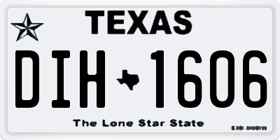 TX license plate DIH1606