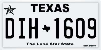 TX license plate DIH1609