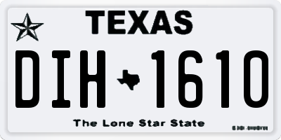 TX license plate DIH1610