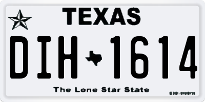 TX license plate DIH1614