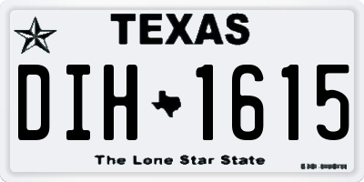 TX license plate DIH1615