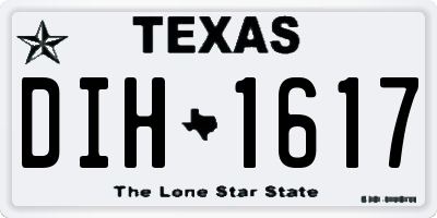 TX license plate DIH1617