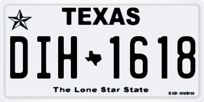 TX license plate DIH1618