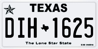 TX license plate DIH1625