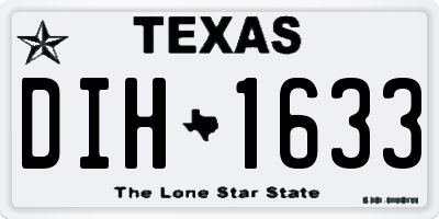 TX license plate DIH1633