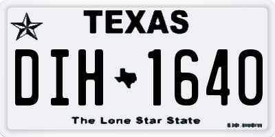 TX license plate DIH1640