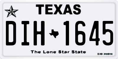 TX license plate DIH1645