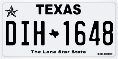 TX license plate DIH1648