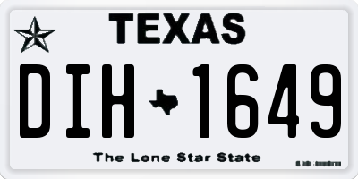 TX license plate DIH1649