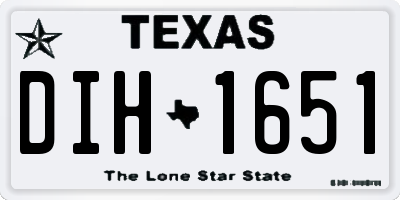 TX license plate DIH1651