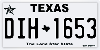 TX license plate DIH1653