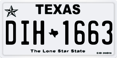 TX license plate DIH1663