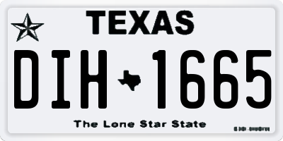 TX license plate DIH1665
