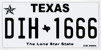 TX license plate DIH1666