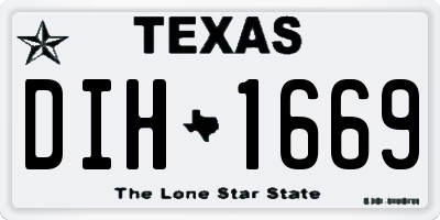 TX license plate DIH1669